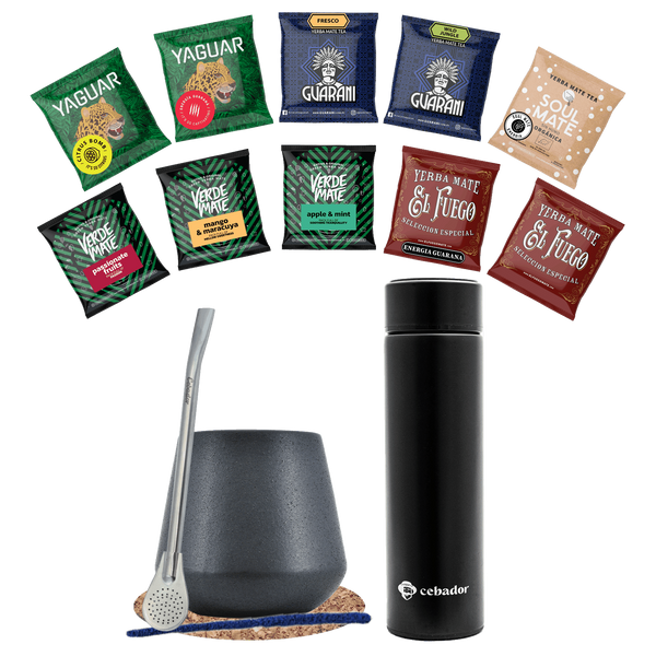 Set Yerba Mate 500g Mate Gourd 10x50g thermos