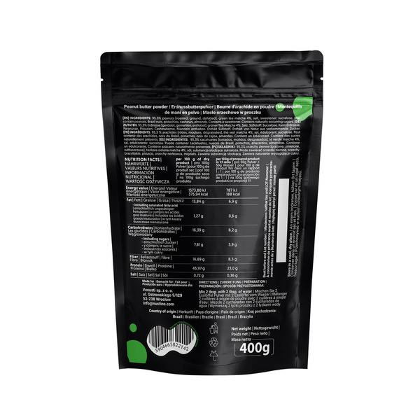 Nustino – Powdered Peanut Butter – Matcha (no sugar added) 400g