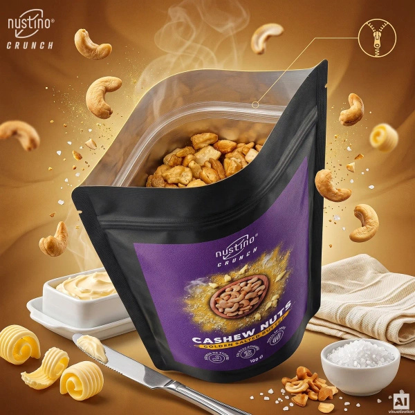 Nustino Crunch – Roasted Cashews – Golden Salted Butter 100g
