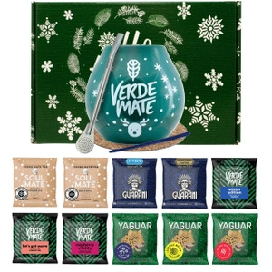 Winter Gift Set Yerba Mate 10x50g Mate Gourd + Bombilla