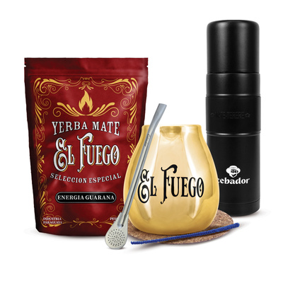Yerba Mate Set El Fuego 500g 0.5kg Yerbomos XL + Calabash + Bombilla