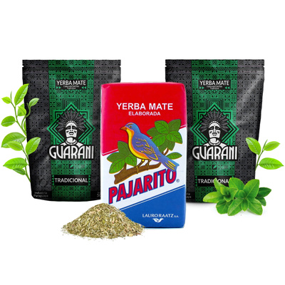 Yerba Mate Elaborada Set: 2x Guarani + 1x Pajarito