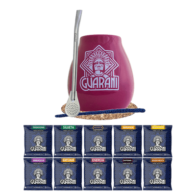 Yerba Mate Set 10x50g Calabash + Bombilla