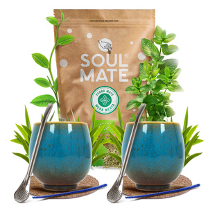 Yerba Mate Set Soul Mate 500g 0.5kg 2x Calabash + 2x Bombilla